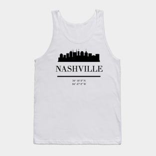 NASHVILLE TENNESSEE BLACK SILHOUETTE SKYLINE ART Tank Top